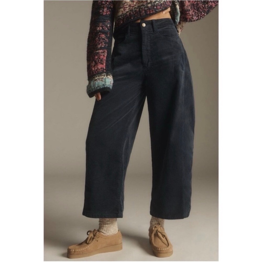 Anthropologie Pilcro‎ Kenna Mid Rise Heritage Corduroy Barrel Leg Jeans  - 26